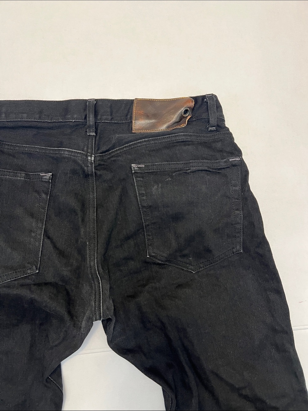 SCHAEFFER’S GARMENT HOTEL MADE IN USA RARE BLACK DOUBLE KNEE JEANS 34x35 - Picture 12 of 16